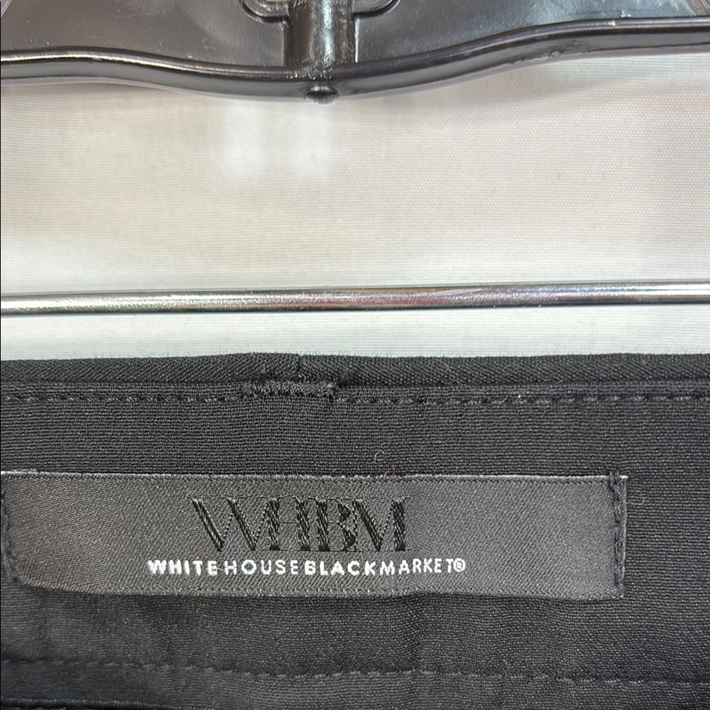 📺White House Black Market Elle Slim Black flat front Trousers - Picture 2 of 7